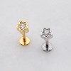CZ STAR FLOWER THREADLESS (PUSH IN) 316L SURGICAL STEEL LABRET SET CZ STAR FLOWER THREADLESS (PUSH IN) 316L SURGICAL STEEL LABRET SET